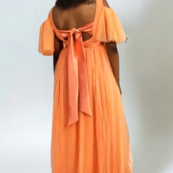 Tulle Floor Length Evening Dress/ Gown Peach Size 8 - Picture 2 of 2